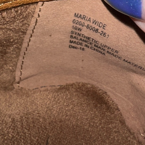 NWT Flexstep Women 10 W Blue & Tan Flats "Maria" with Buckle VEGAN LEATHER - Picture 5 of 7